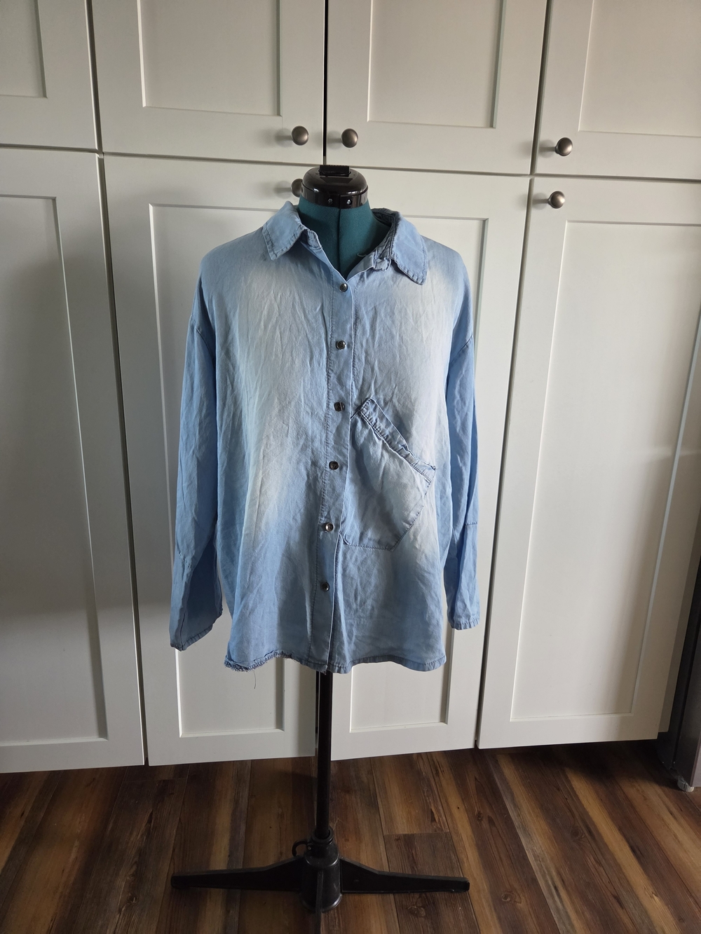 Ventti Light Blue Casual Button-Down Shirt Size M